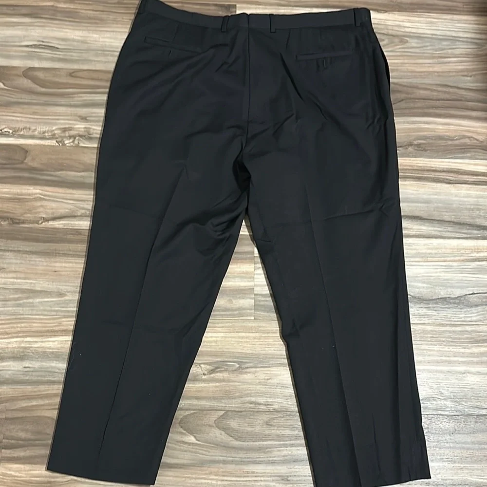 Pronto Uomo Platinum Men’s 44x30 Black Flat Front Wool Suit Trousers Dress Pants